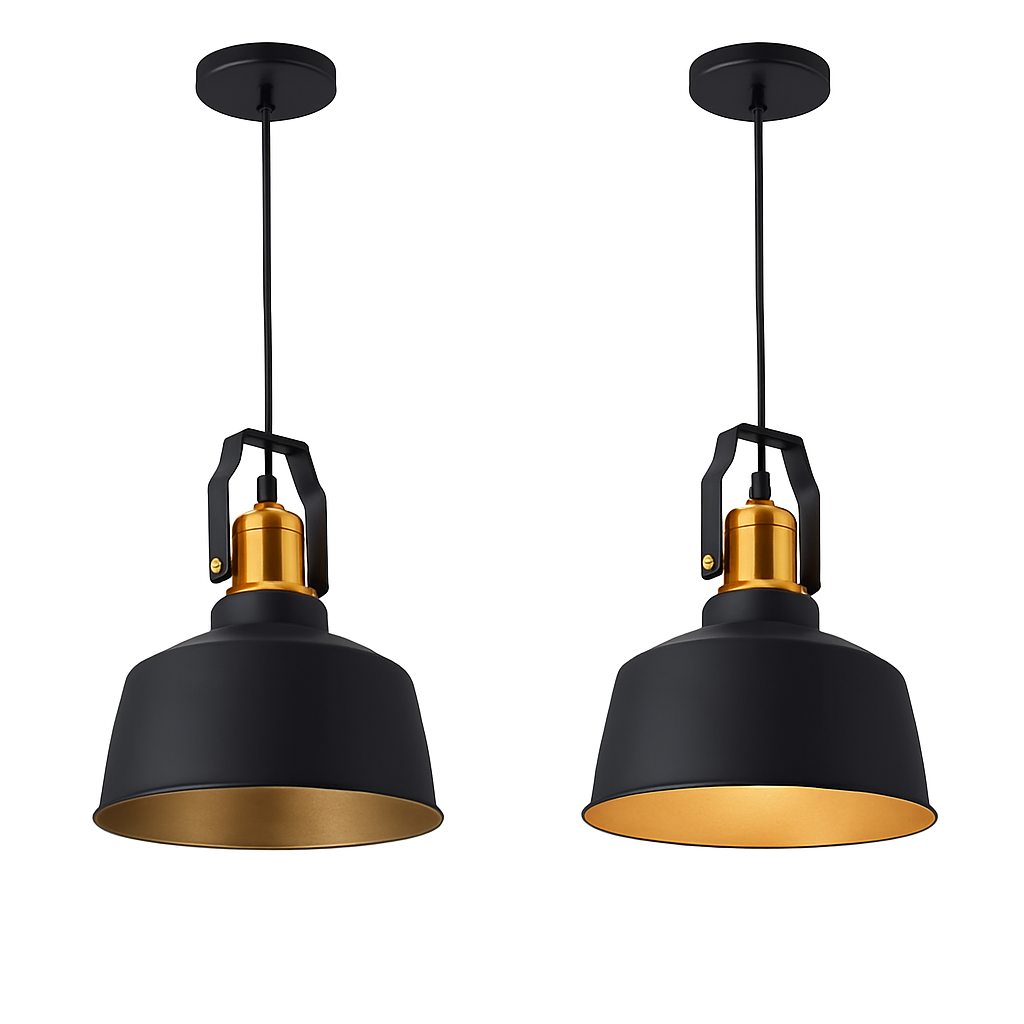 Ethromber | Rustic Industrial Dome Metal Cone Pendant Light