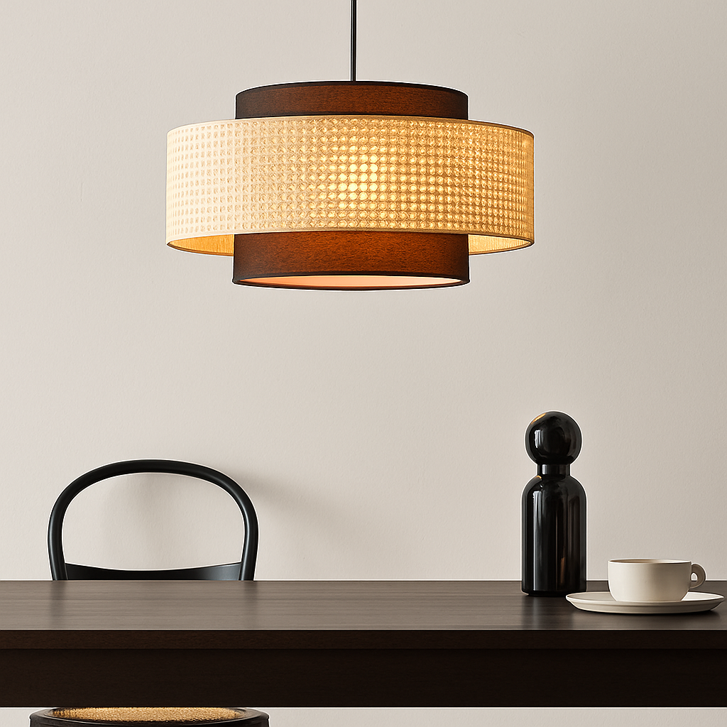 Belphira | Retro Domed Rattan Basket Pendant Light