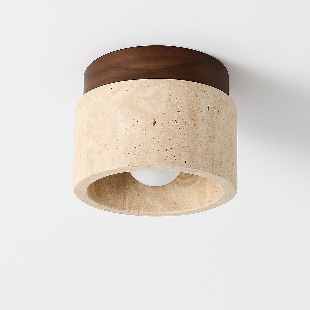 Marthique | Wabi Sabi Travertine Marble Ceiling Light