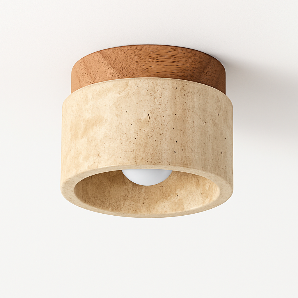 Marthique | Wabi Sabi Travertine Marble Ceiling Light