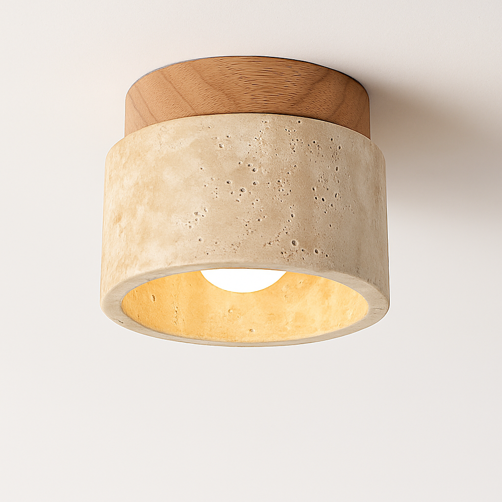 Marthique | Wabi Sabi Travertine Marble Ceiling Light