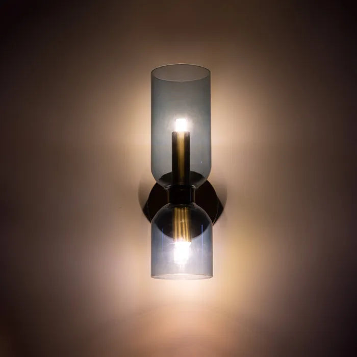 Vaelora | Cylindrical Fluted Glass Vertical Column Wall Light