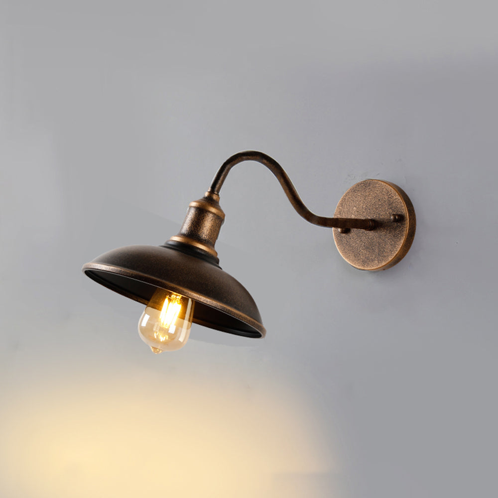 Eldenstyr | Vintage Bowl Silhouette Rustic Metal Sconce Wall Light