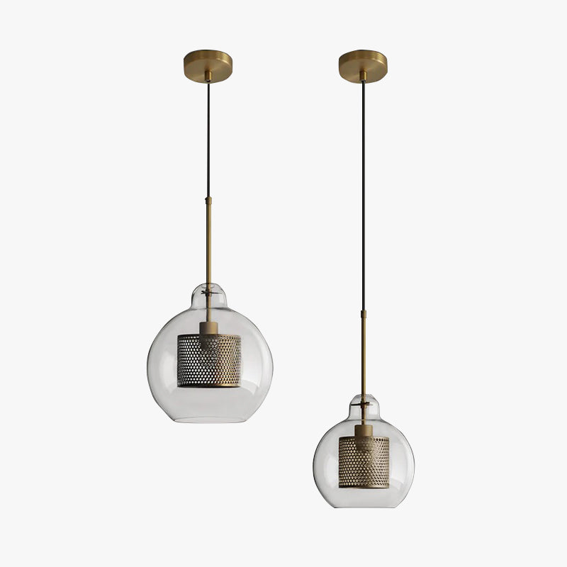 Vaelindor | Sleek Globe Glass Golden Luminaire Pendant Light