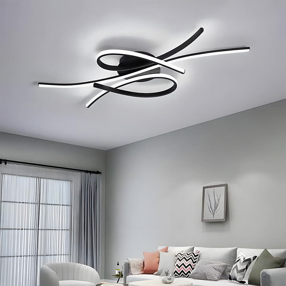 Sonata | Sleek Wavy Musical Note Inspired Abstract Ceiling Light
