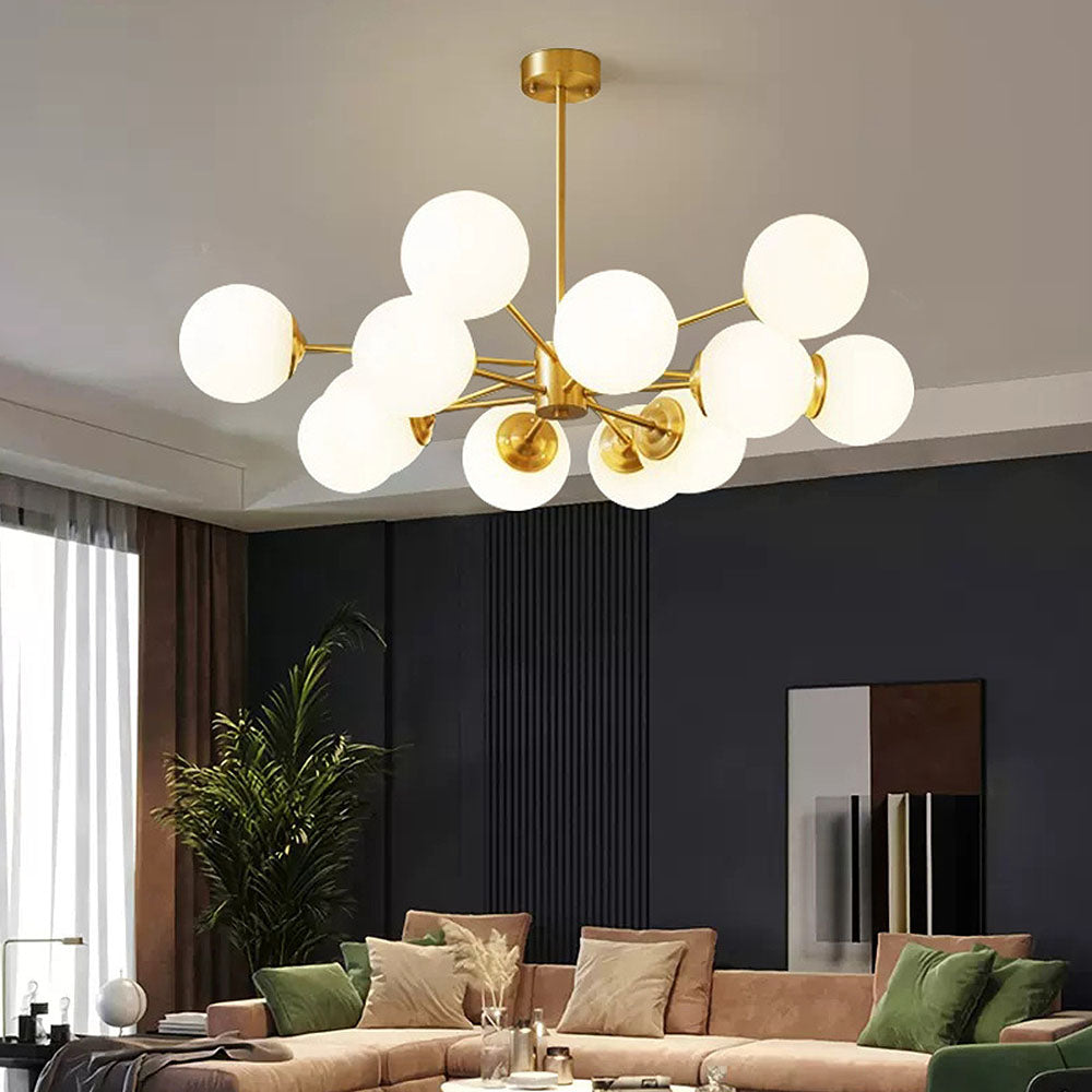 Aurum | Modern Multi-Light Frosted Glass Globe Sputnik Chandelier