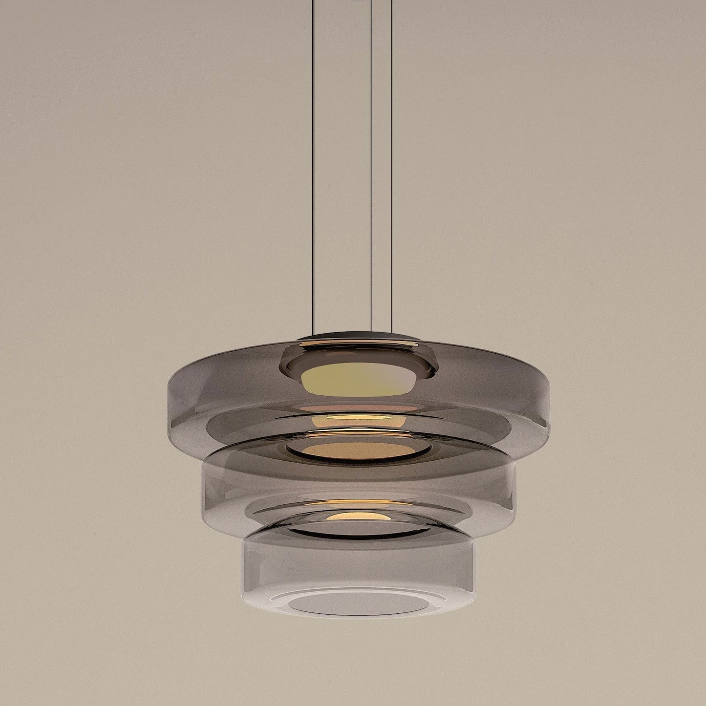 Ambera | Sleek Translucent Tiered Glass Pendant Lamp