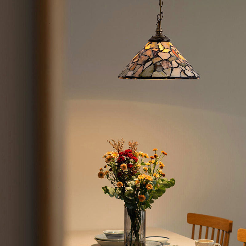 Luvidorse | Mosaic Stained Glass Conical Pendant Light