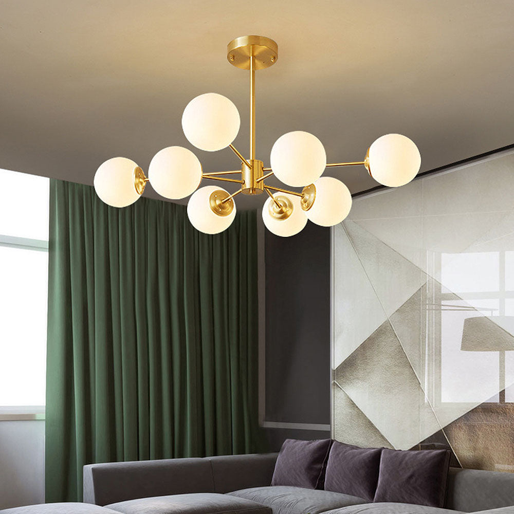 Aurum | Modern Multi-Light Frosted Glass Globe Sputnik Chandelier