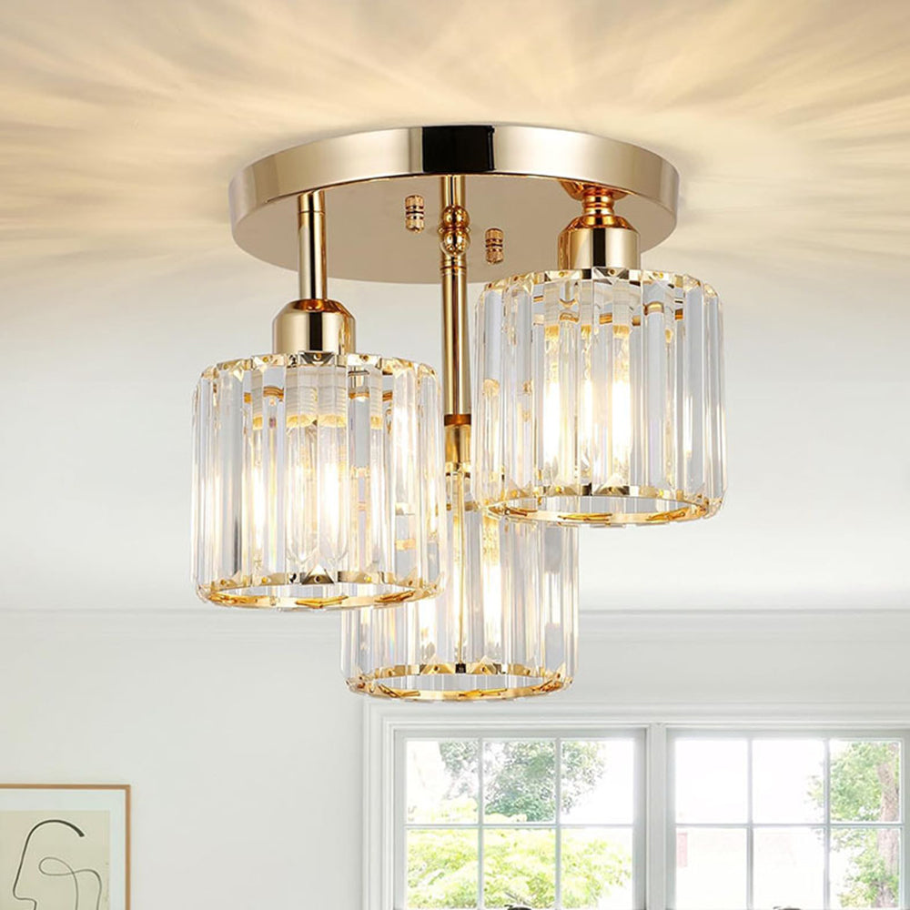 Luminera | Elegant Crystal Glass Semi Flush Ceiling Light