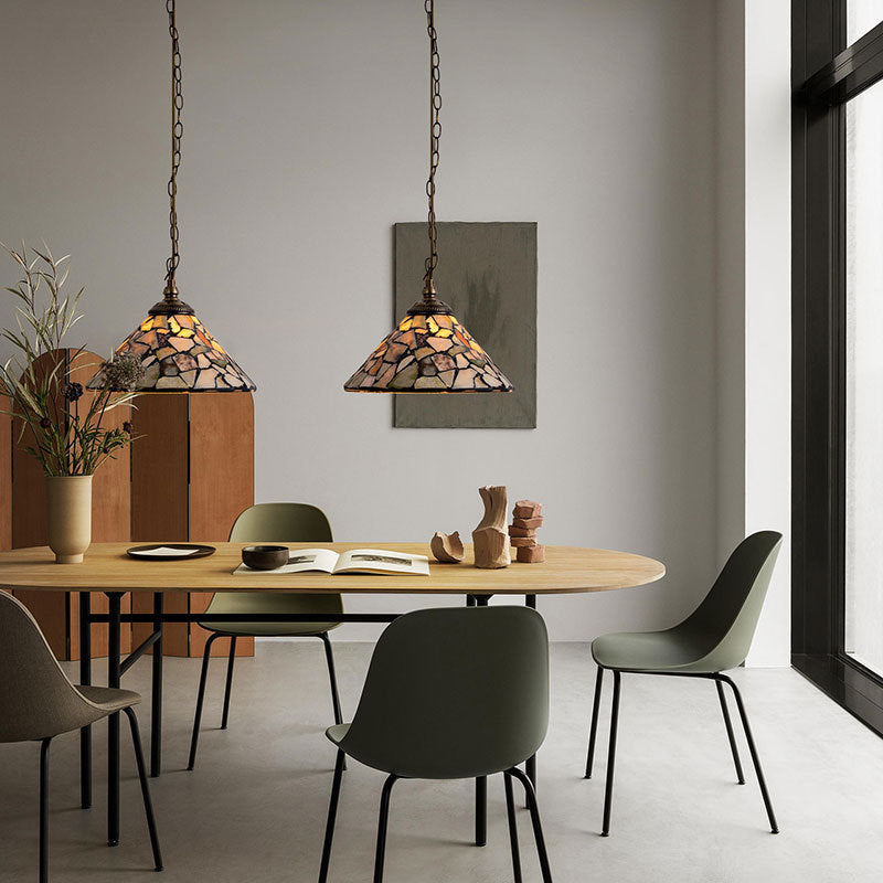 Luvidorse | Mosaic Stained Glass Conical Pendant Light
