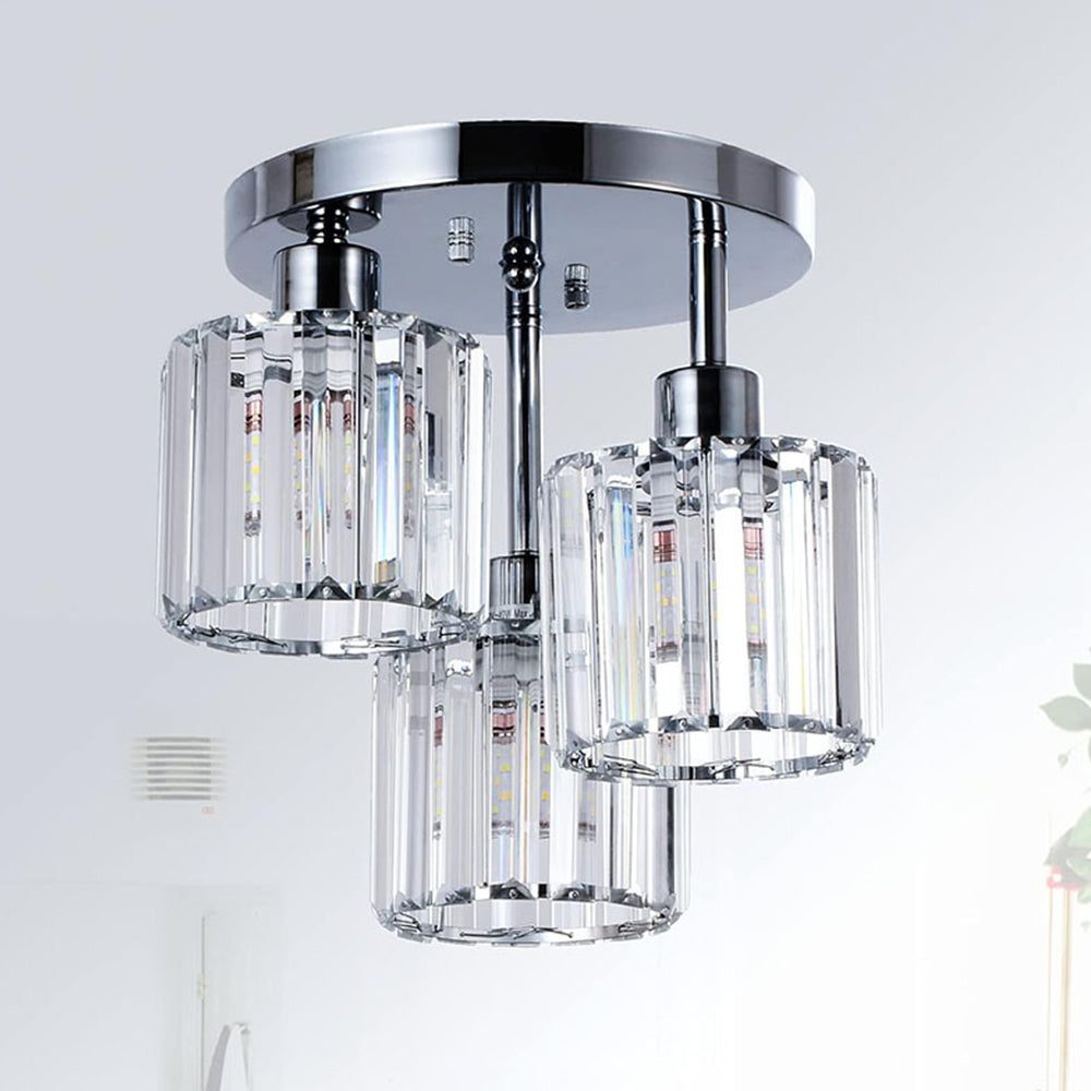 Luminera | Elegant Crystal Glass Semi Flush Ceiling Light