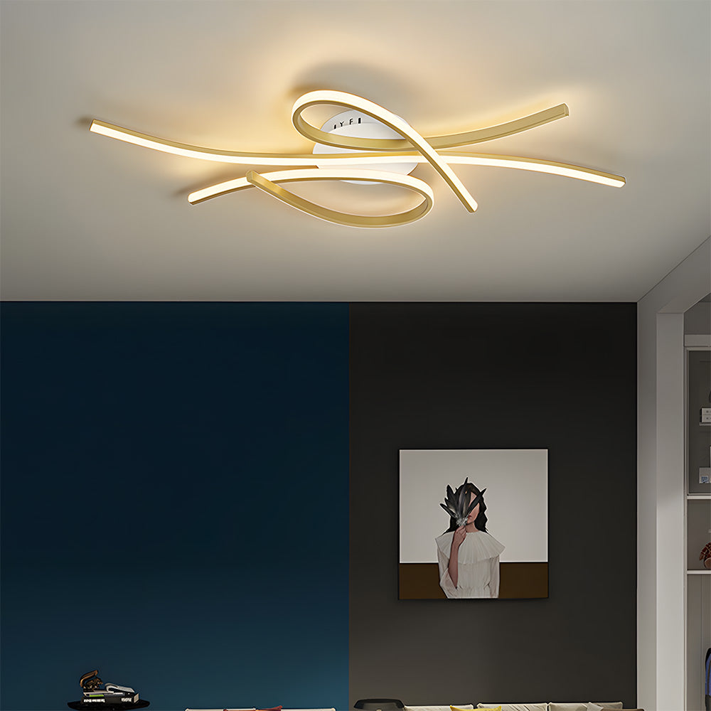 Sonata | Sleek Wavy Musical Note Inspired Abstract Ceiling Light