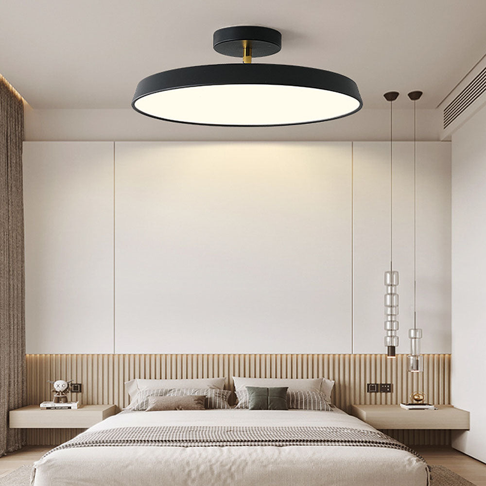 Novus | Contemporary Round Flush Mount Ceiling Light with Flat Panel