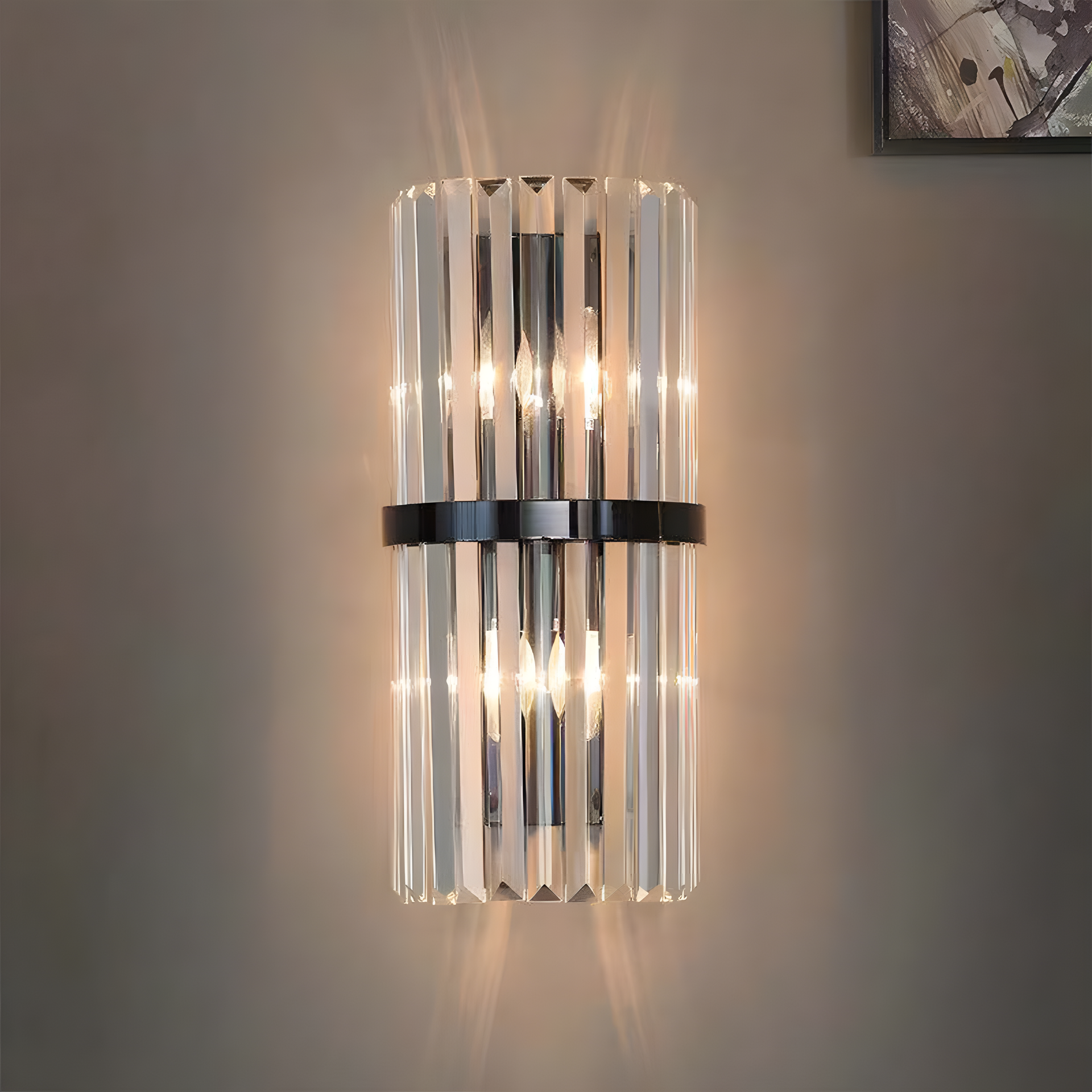 Lura | Contemporary Layered Crystal Prism Wall Light