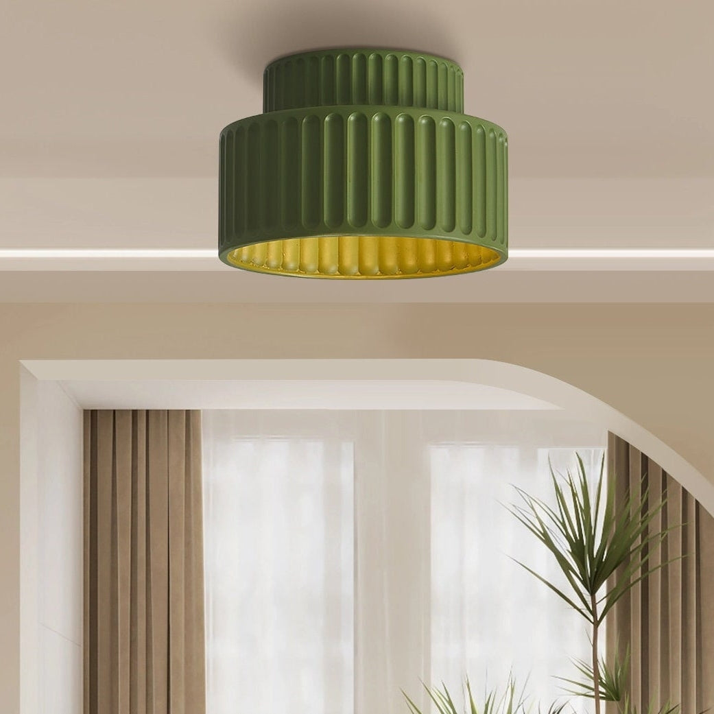 Ceramis | Modern Ribbed Resin Flush Mount Ceiling Light