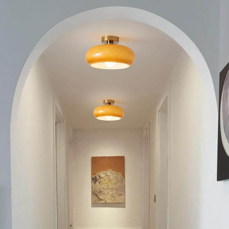 Vitrea | Retro Glossy Dome Semi Flush Ceiling Light