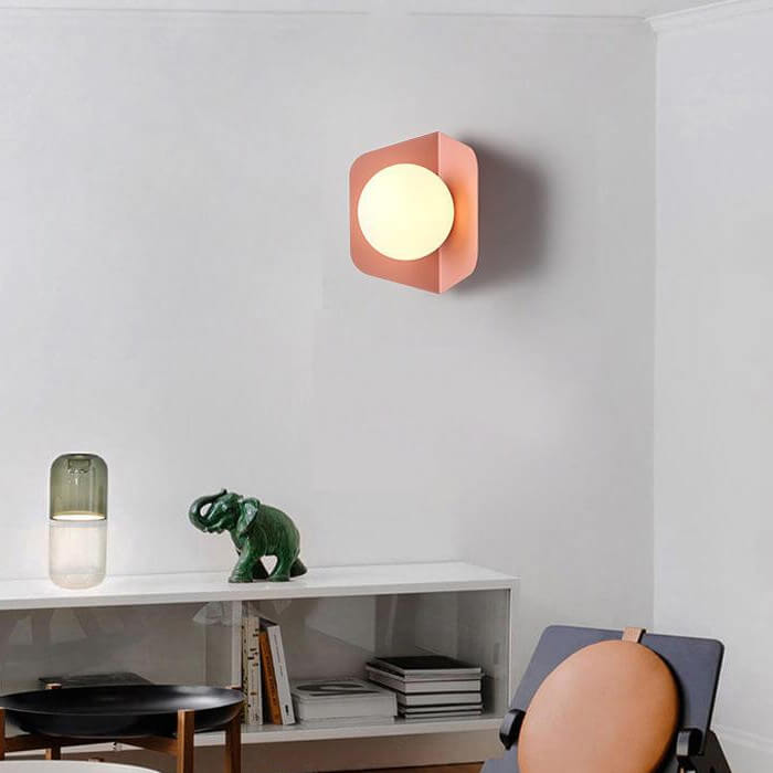 Veltryx | Minimalist Frosted Globe Modern Metal Wall Light