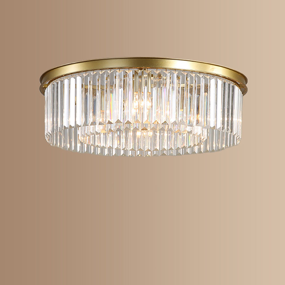 Clarita | Modern Round Crystal Prism Ceiling Light