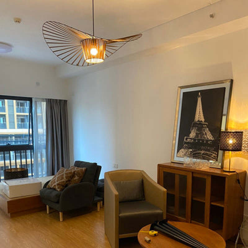 Velnari | Sculptural Wave Metal and Petal Fabric Pendant Light