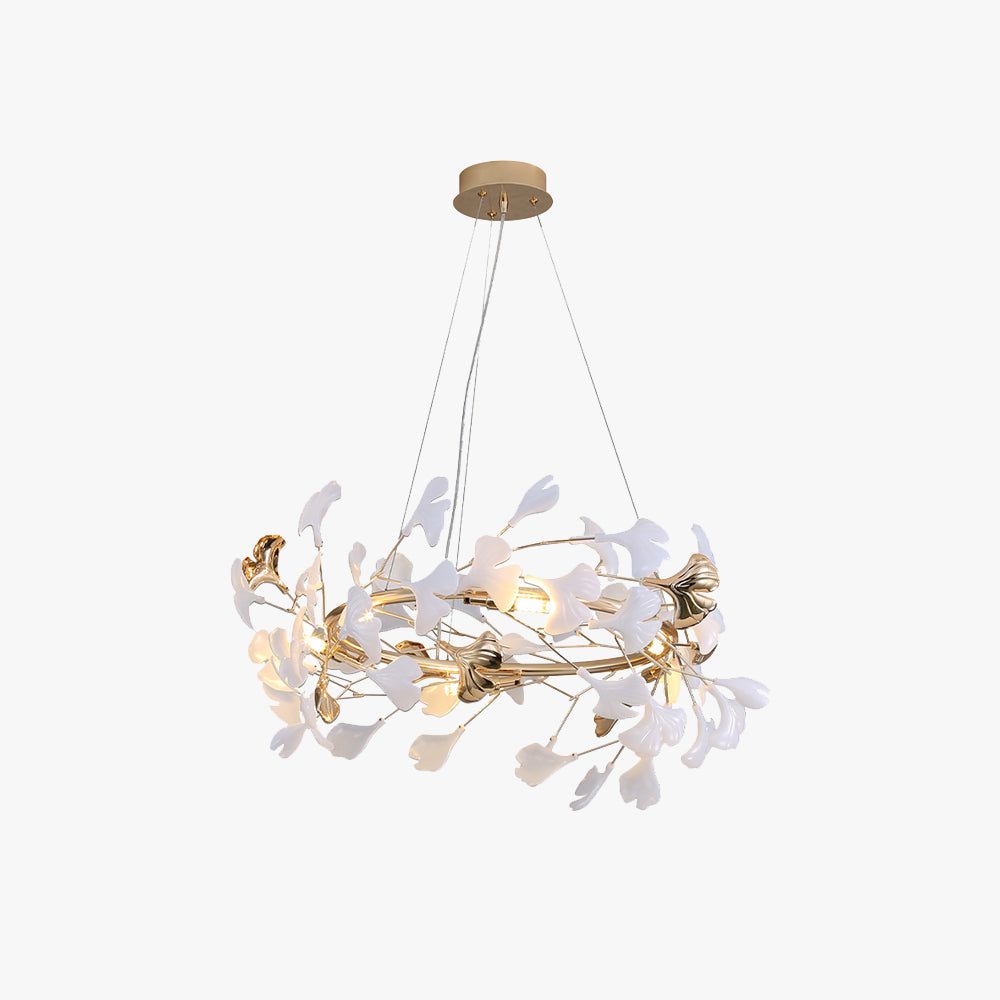 Aelora | Leaf Silhouette Ceramic Petal Modern Chandelier