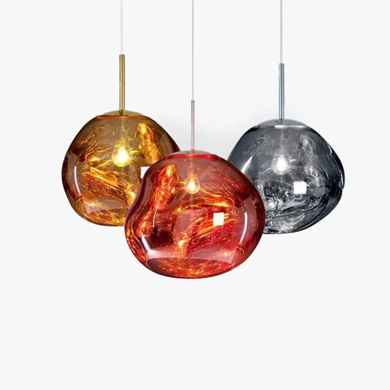 Zora | Modern Abstract Melted Glass Translucent Pendant Light