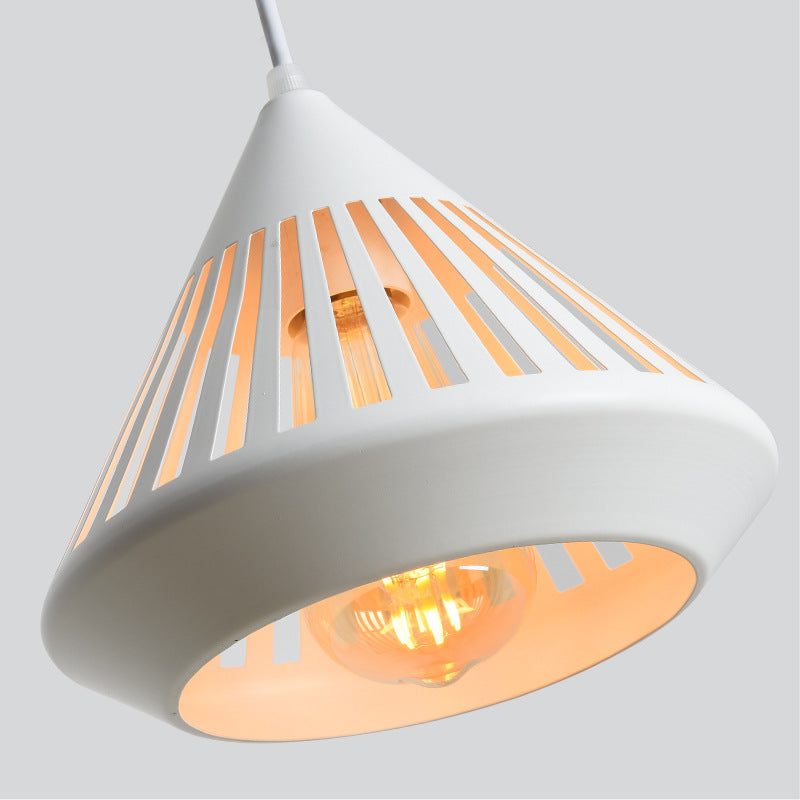 Nyvold | Minimalist Conical Ribbed Glass Metal Pendant Light