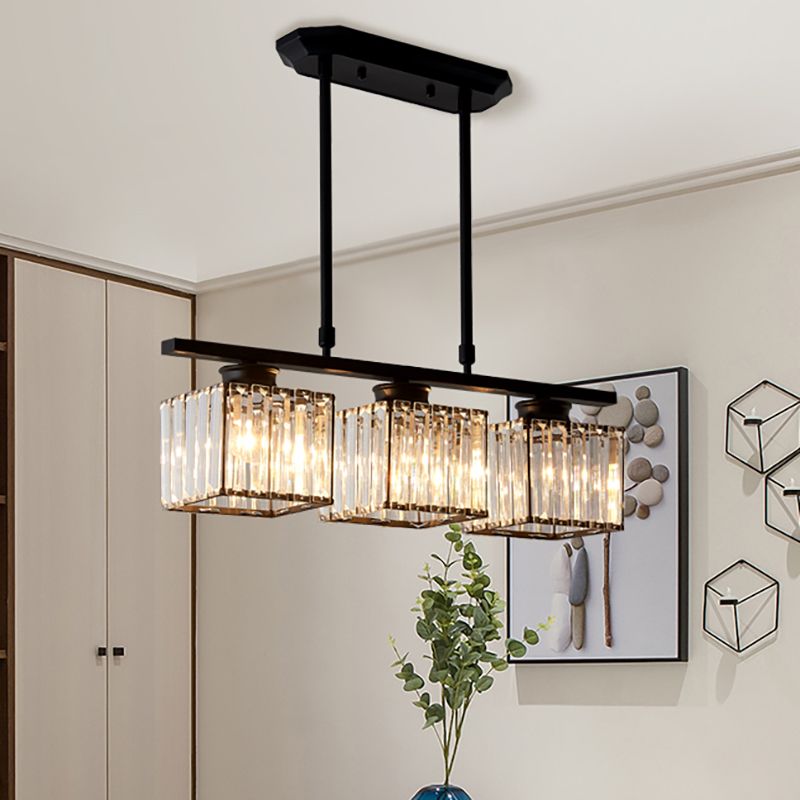 Claris | Nordic Multi Head Linear Ribbed Glass Chandelier