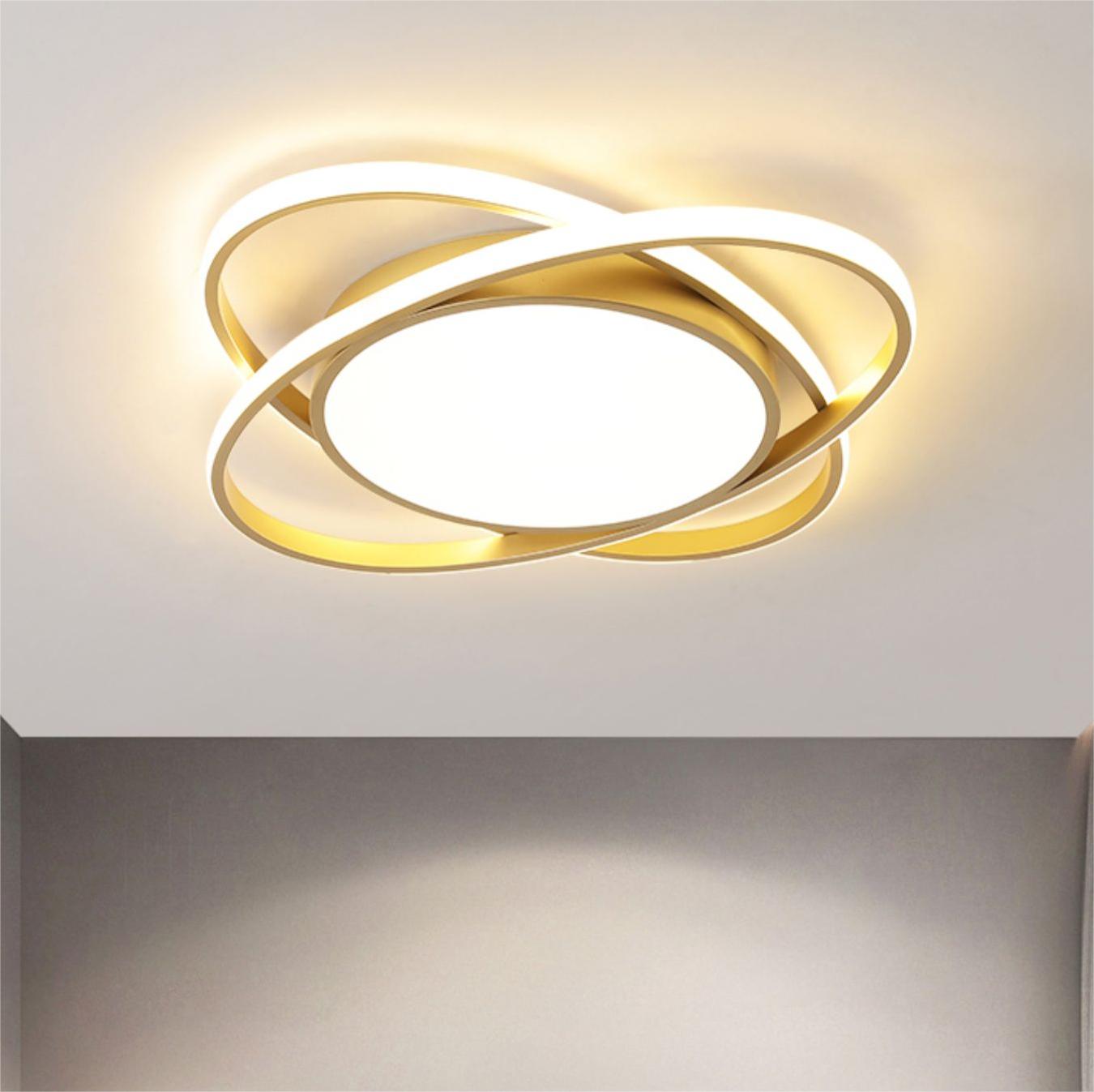 Auria | Sleek Layered Interlocking Ring Ceiling Light