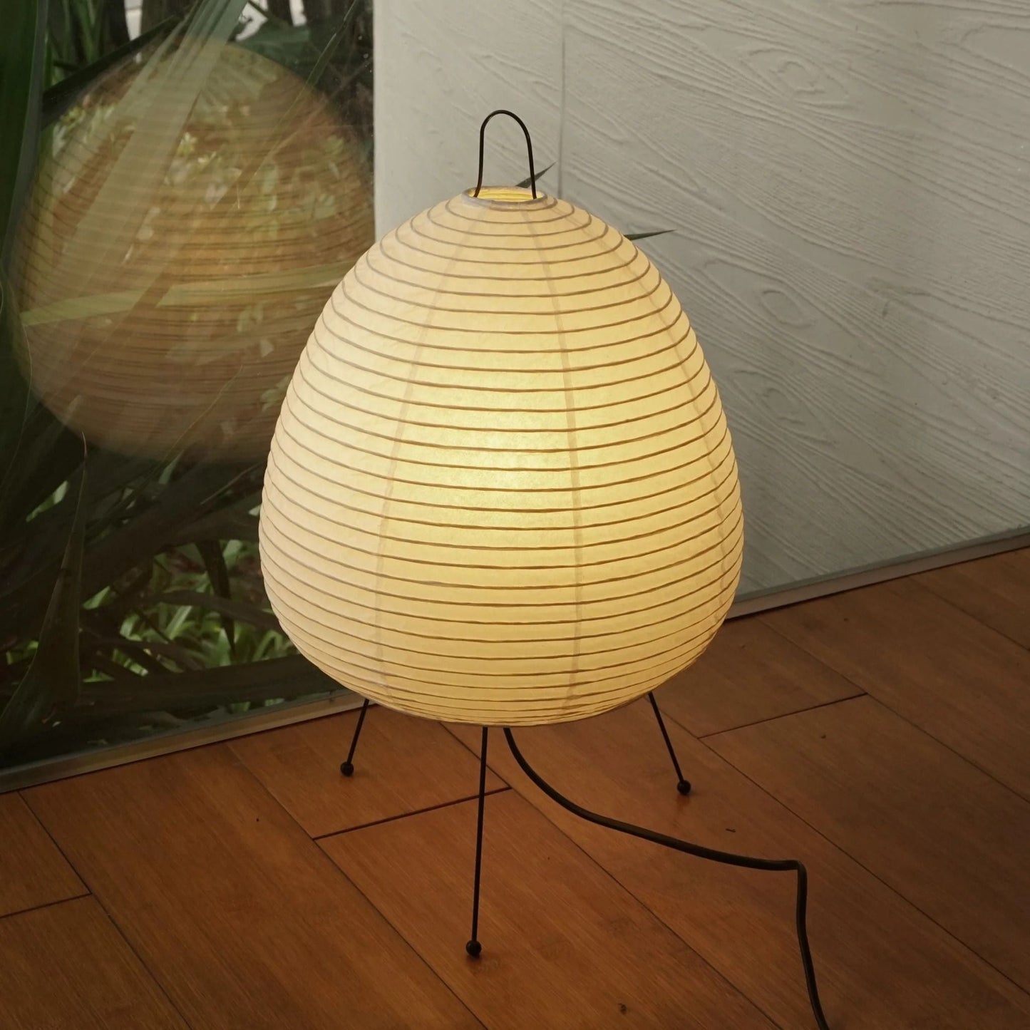 Kryntaleo | Japanese Ribbed Bamboo Silhouette Oriental Accent Table Lamp
