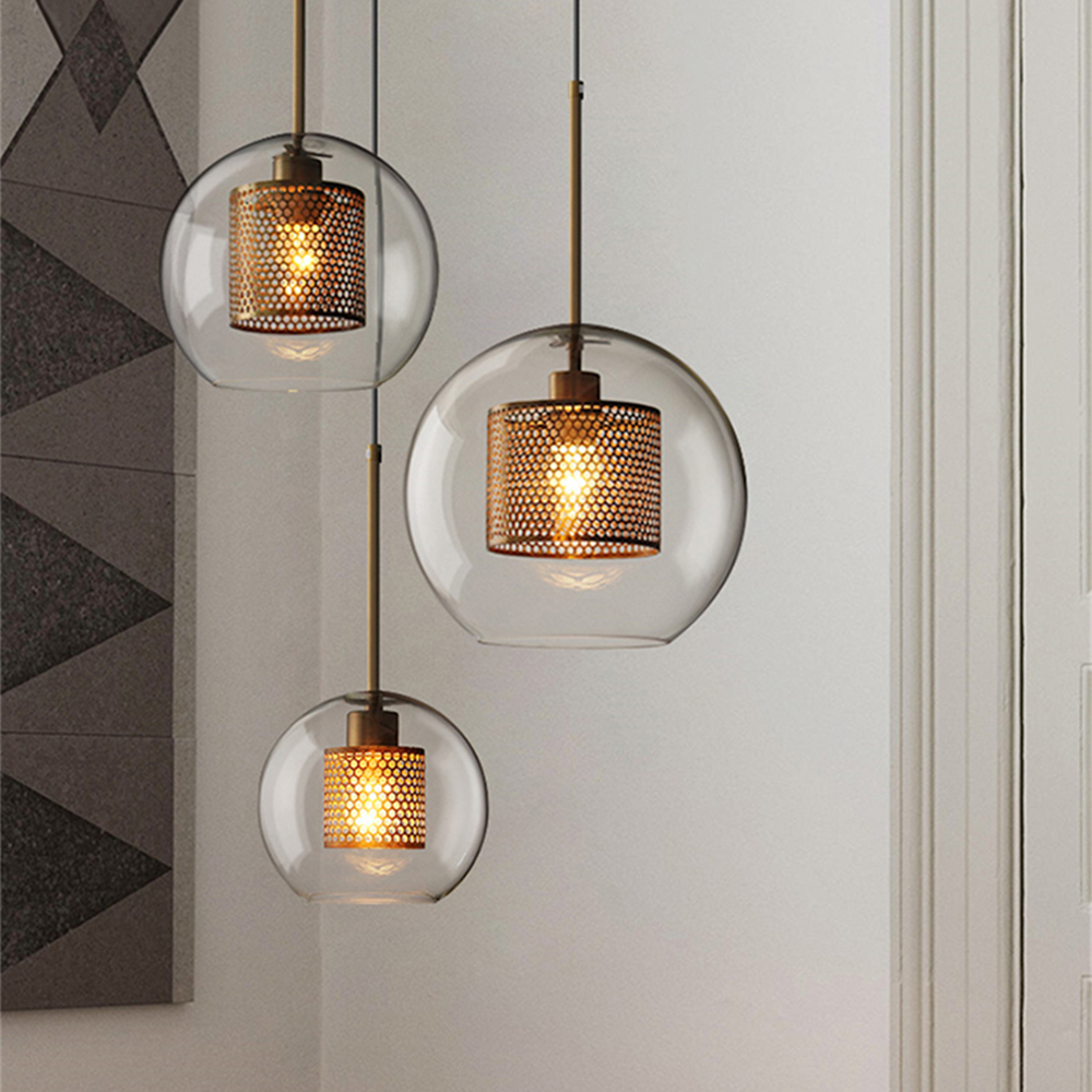 Cylura | Modern Clear Glass And Perforated Inner Lamp Pendant Light