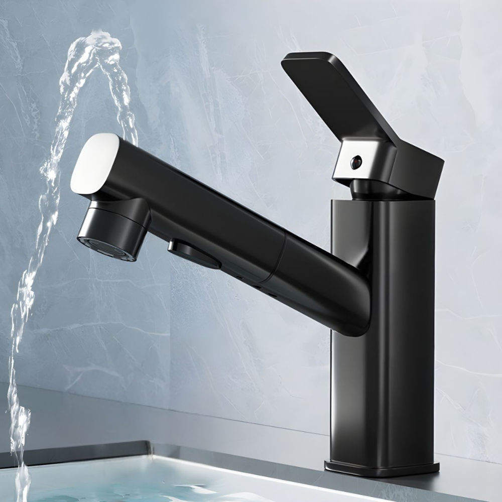 Oksvalah | Modern Geometric Column Profile Bathroom Sink Tap