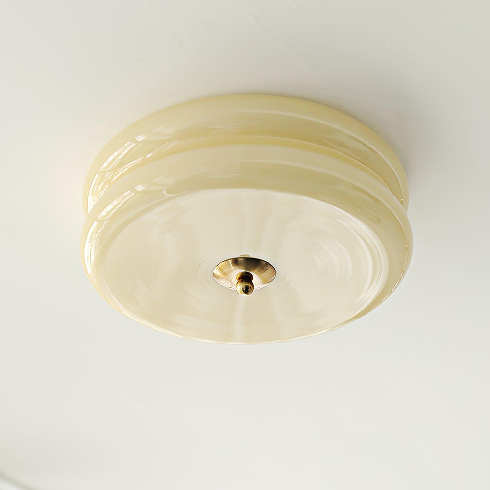 Crema | Vintage Cream Glass Flush Mount Ceiling Light