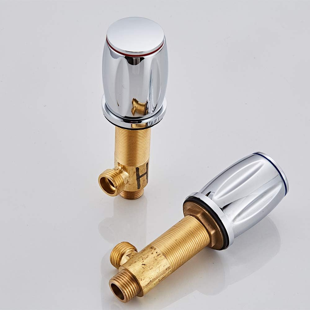 Saya | Widespread Waterfall Bathroom Tap with Twin Rotary Knobs