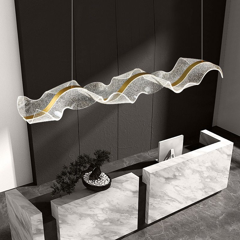 Selora | Linear Sinuous Wave Ribbon Pendant Light
