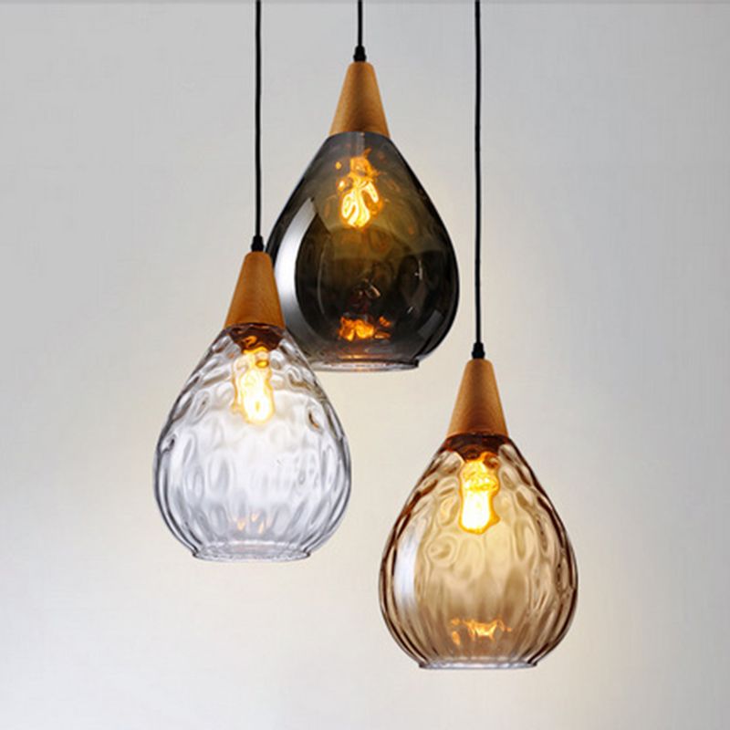 Niris | Minimalist Teardrop Textured Glass Pendant Light