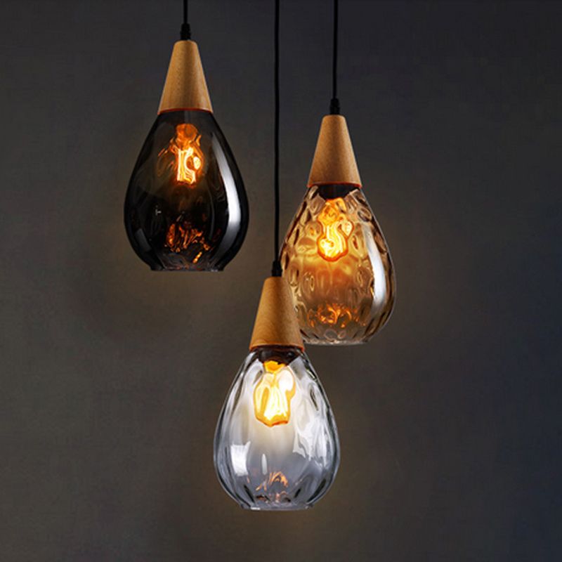 Niris | Minimalist Teardrop Textured Glass Pendant Light