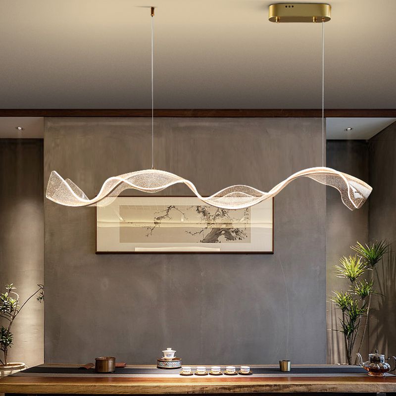Selora | Linear Sinuous Wave Ribbon Pendant Light
