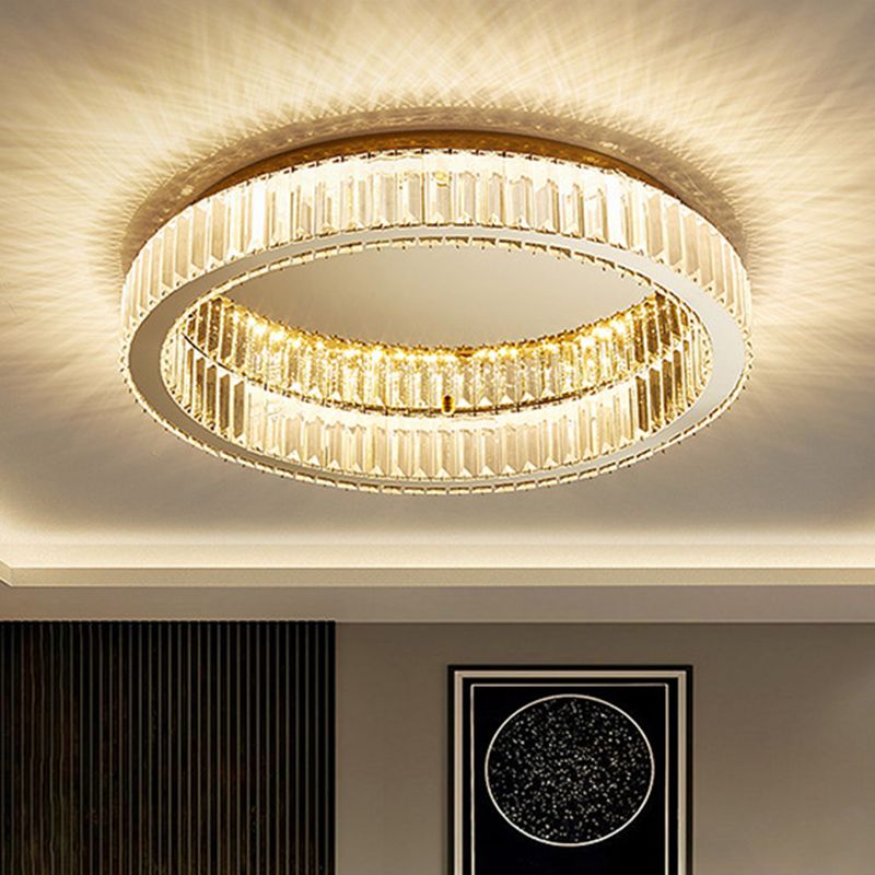 Aurume | Elegant Radiant Gold Geometric Crystal Halo Ceiling Light