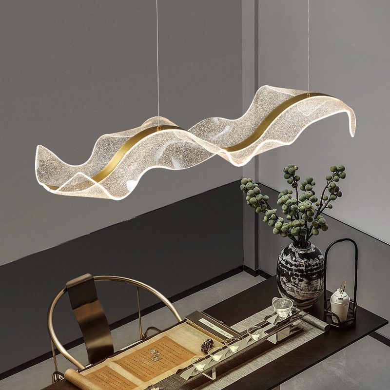 Selora | Linear Sinuous Wave Ribbon Pendant Light