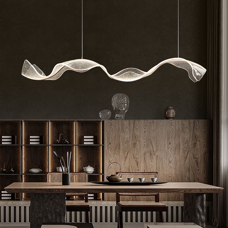 Selora | Linear Sinuous Wave Ribbon Pendant Light