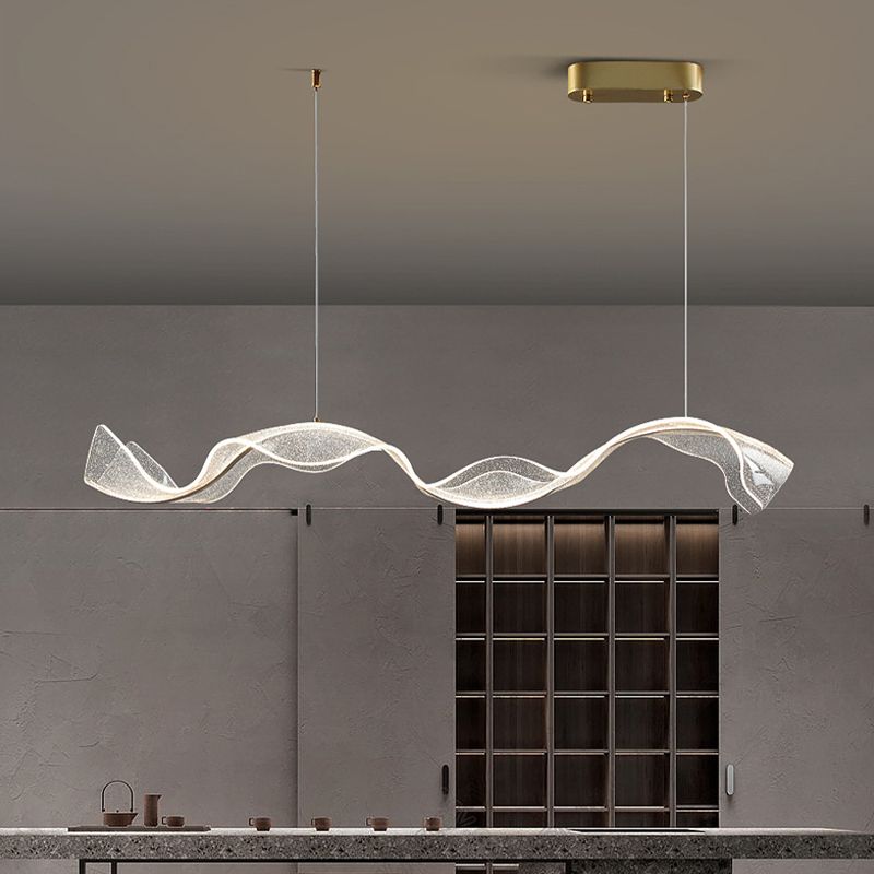 Selora | Linear Sinuous Wave Ribbon Pendant Light