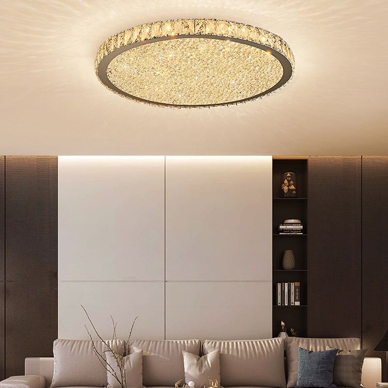 Aurum | Circular Crystal Jewel Flush Mount Ceiling Light