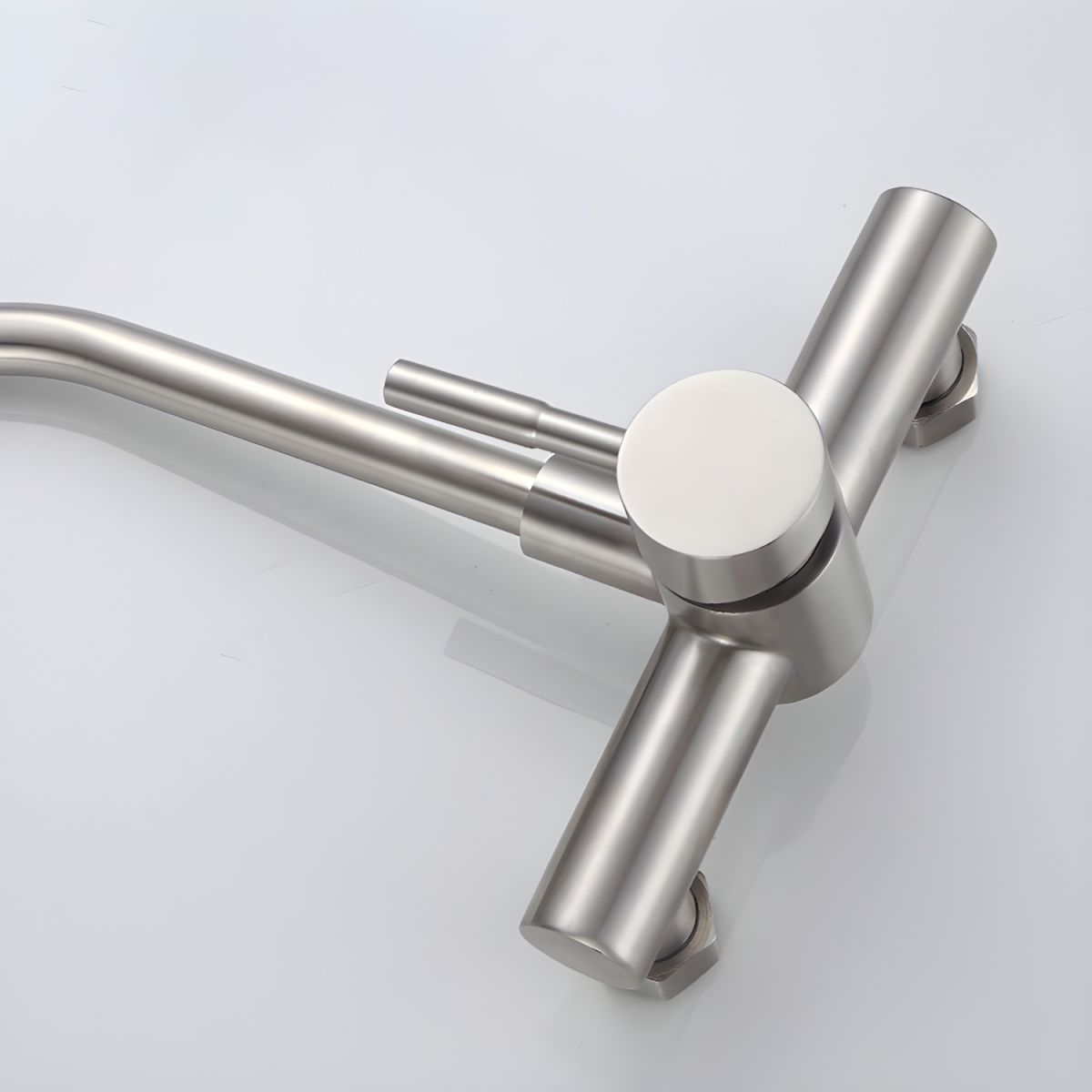 Lythic | High Arc Wall Mounted Swivel Spout Kitchen Sink Tap