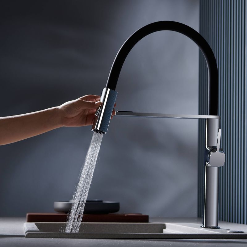 Eldvalla | Modern Gooseneck Silhouette Swivel Spout Kitchen Sink Mixer Tap