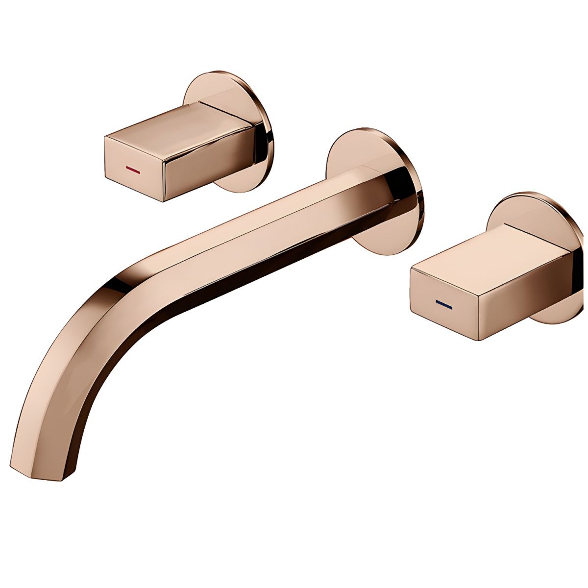 Juvallur | Modern Curved Profile Wall Mounted Bathroom Tap with Dual Knobs