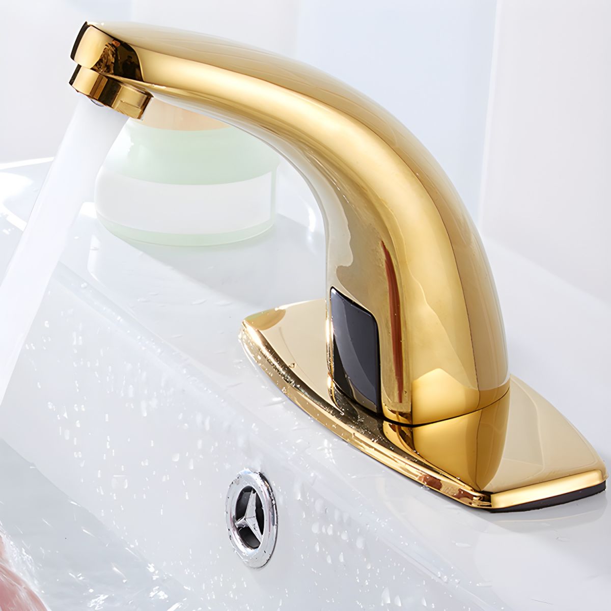 Alvudire | Contemporary Low Arc Touchless Motion Sensor Centerset Bathroom Tap