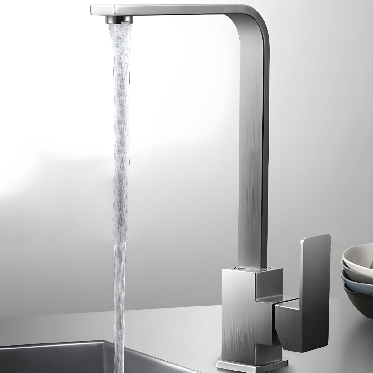 Aerisord | Modern L-Shaped Swivel Spout Kitchen Sink Mixer Tap