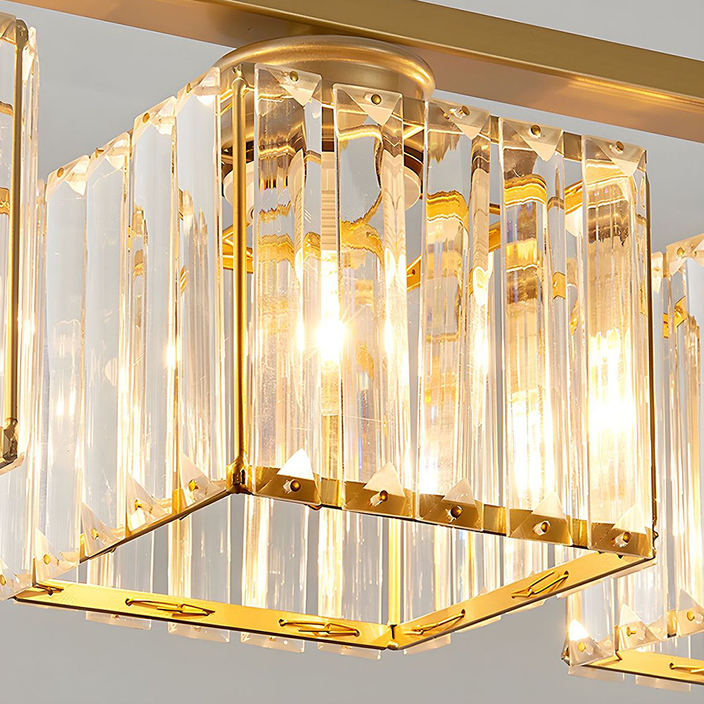 Claris | Nordic Multi Head Linear Ribbed Glass Chandelier