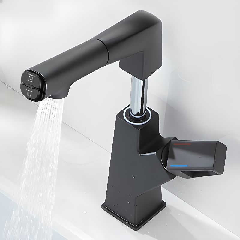 Juvaste | Contemporary Arched Column Swivel Deck Mounted Bathroom Sink Tap